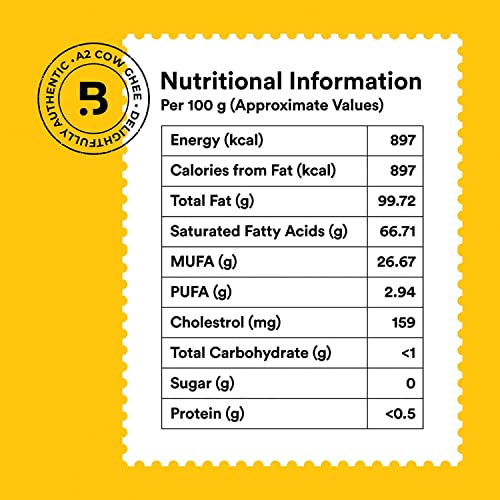 Barosi Premium A2 Cow Ghee 500 ml | A2 Danedar Desi Ghee | Churned from Curd with Bilona Method | Pure & Aromatic | Organic, Farm Made in Small Batches | Glass Jar Packing