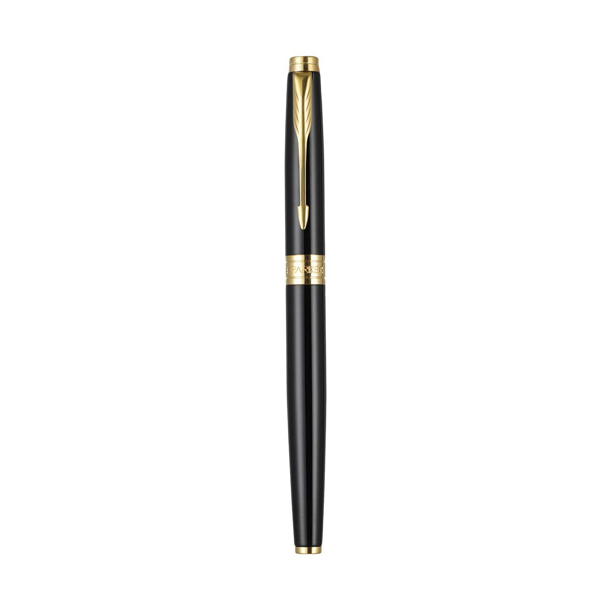 Parker Aster Laque Black Roller Ball Pen with Wallet ( Gold Trim)