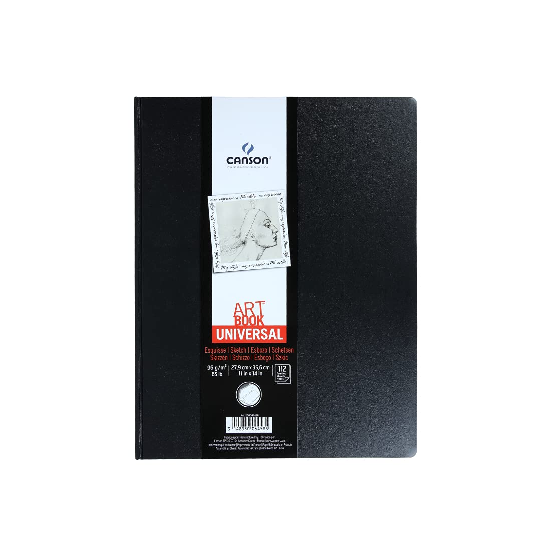 Canson Universal 96 GSM Light Grain 27.9 x 35.6 cm Drawing Paper Hardbound Book (White, 112 Sheets)