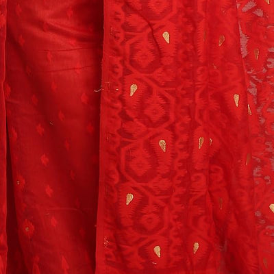 BENGAL HANDLOOM Women's Cotton Silk Dhakai Bbd2 Soft Jamdani Sarees - Green