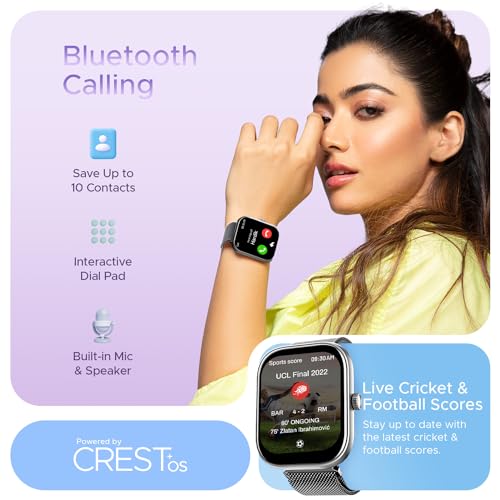 boAt Wave Sigma Smartwatch with 2.01" HD Display,Bluetooth Calling, Coins, DIY Watch Face Studio, 700+ Active Modes, HR&SpO2 Monitoring, Energy and Sleep Scores,IP67(Silver Metal)