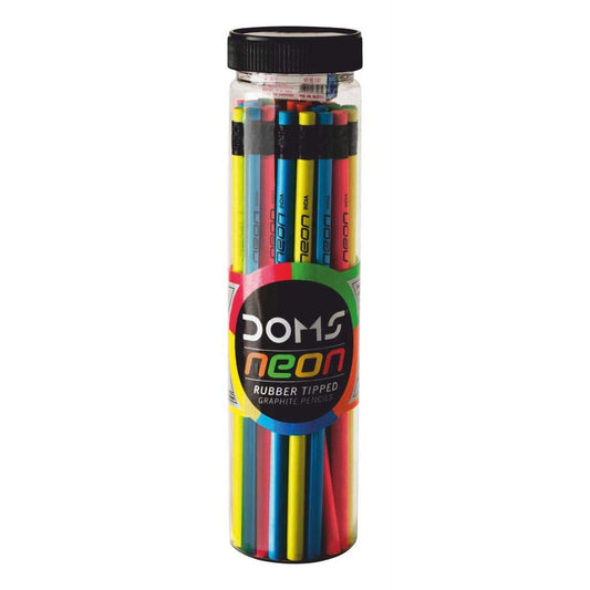 Doms Neon R/T Black Lead Wooden Pencil Jar