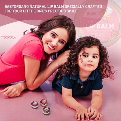 Babyorgano Natural Lip Balm Beetroot Flavor Dry, Chapped Lips Nourish & Protects Infused with Yashti Ghrit for Kids - 8gm