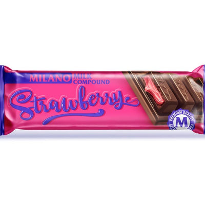 24x Milano Strawberry Chocolate Bar 24pcs Box - 576g (Strawberry)