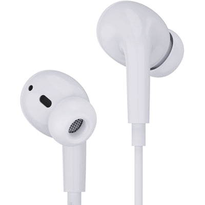 Ambrane Wired in Ear Earphones with in-line Mic for Clear Calling, 12mm Dynamic Drivers for BoostedBass™, 3.5mm Jack, Multi-Functional Controller (Stringz 74, White)