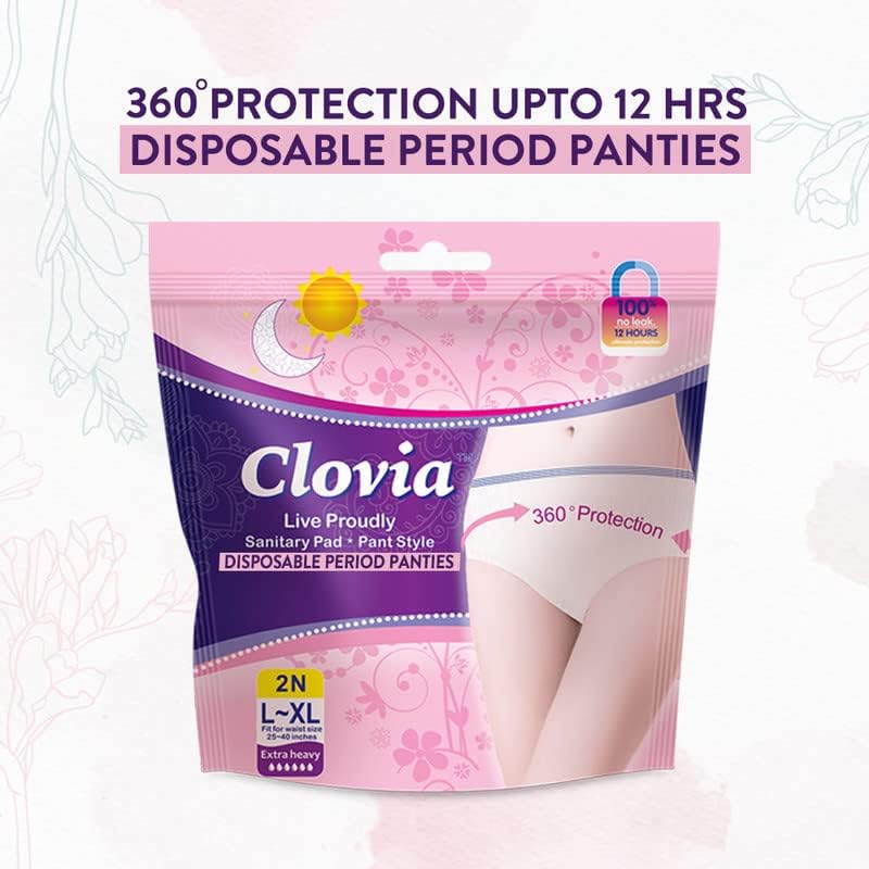 Clovia Heavy Flow Disposable Period Panties for Sanitary Protection (Pack of 5)