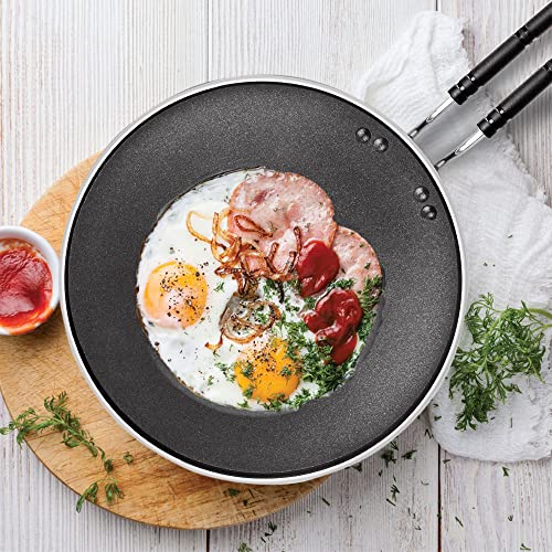 Milton Pro Cook Black Pearl Induction Non-Stick Flat Tawa, 32 cm, Grey