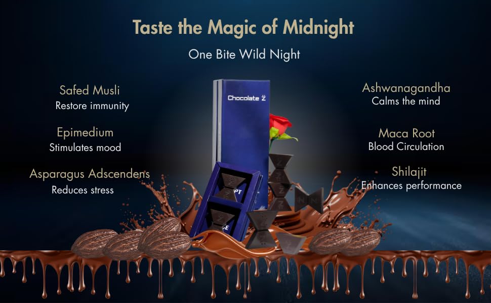 chocolate Z InstaEats Intimate Dark Chocolate For Couples|ChocolateZ+ Stamina & Mood Boost|Best Chocolate Gift Box |Valentine Gift For Boyfriend & Girlfriend I Luxury Romance Chocolates,220 G