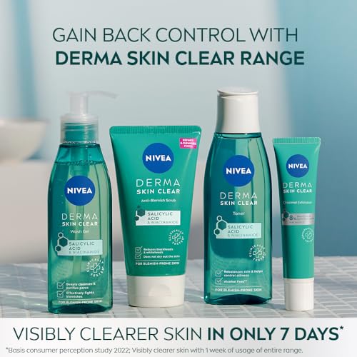 NIVEA Derma Skin Clear Exfoliator 8% Salicylic, Glycolic Acid, Niacinamide Fight Blemishes Acne Mark