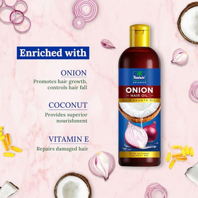 Parachute Advansed Onion Hair Oil for Hair Growth and Hair Fall Control with Natural Coconut Oil & Vitamin E - 200ml