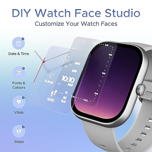 boAt Wave Sigma Smartwatch with 2.01" HD Display,Bluetooth Calling, Coins, DIY Watch Face Studio, 700+ Active Modes, HR&SpO2 Monitoring, Energy and Sleep Scores,IP67(Cool Grey)