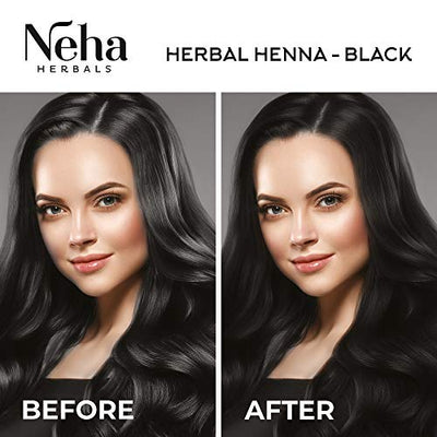 10x Neha Herbals Henna Colour - Black - 150g each Pack of 10)