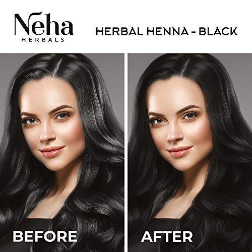 10x Neha Herbals Henna Colour - Black - 150g each Pack of 10)
