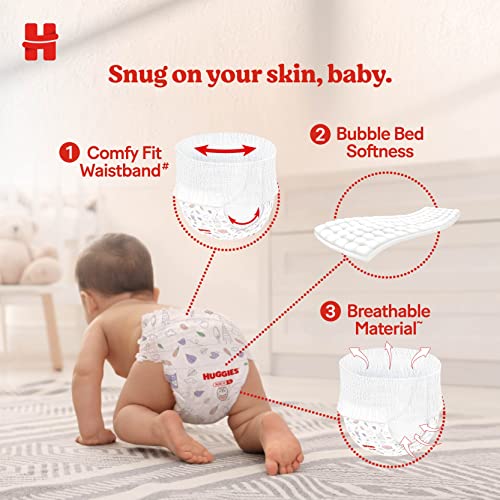 Huggies Complete Comfort Wonder Pants, Extra Small (XS),48 Count, Upto 5 kg Size Baby Diaper Pants, Combo Pack of 2, 24 count Per Pack, (48 count) with 5 in 1 Comfort