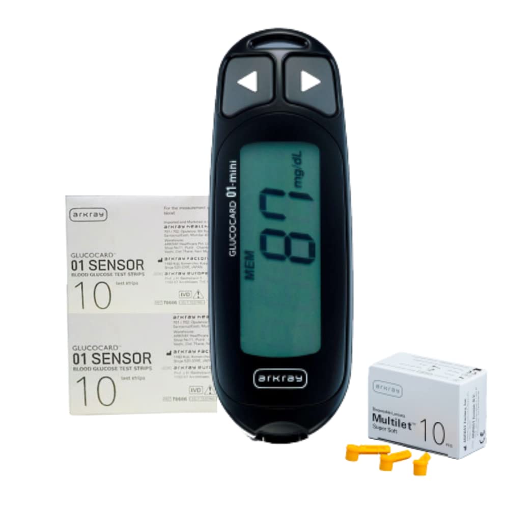 ARKRAY Max 01 Mini Blood Glucose Monitor with 20 Strips | Japanese Technology