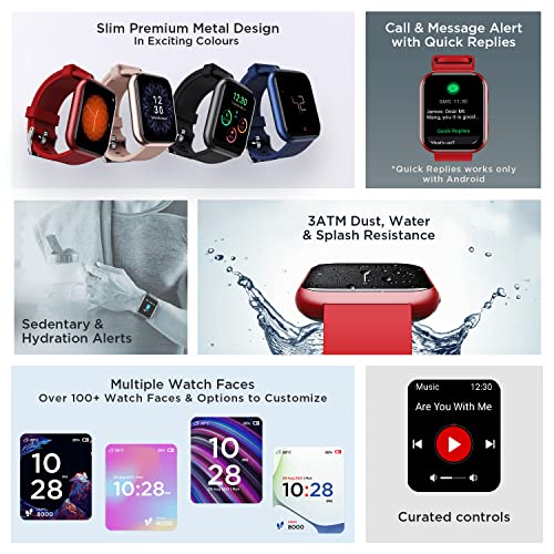 boAt Blaze Smart Watch with 1.75” HD Display, Fast Charge, Apollo 3 Blue Plus Processor, 24x7 Heart Rate & SpO2 Monitor, Multiple Watch Faces, Multiple Sports Modes & 7 Days Battery Life(Raging Red)