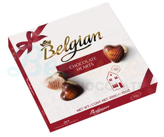 Belgian Chocolate Hearts, Milk Chocolate, 200g Gift Box