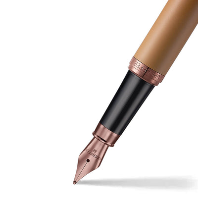 Sheaffer VFM 9428 Fountain Pen | Coffee Edition Matt Brown with Regal Brown PVD Trims | Medium Nib | Premium Coffee Brown Pen | Premium Fountain Pen