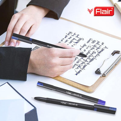 Flair Carbonix 0.5 mm Gel Pen 10 Pcs - Blue Ink