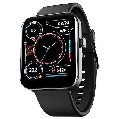 boAt Wave Leap Call Smart Watch with 1.83" HD Display, Advanced Bluetooth Calling, Coins,Multiple Watch Faces, Multi-Sports Modes, IP68, HR & SpO2, Metallic Design, Weather Forecasts(Active Black)