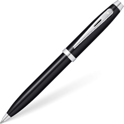 Sheaffer Gift 100 9338 Glossy Black Ballpoint Pen with Chrome Trim | Signature Ball Pen