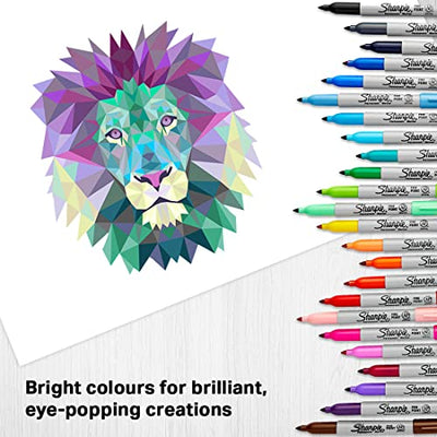 Sharpie Fine Tip Permanent Marker, Electro Pop, Assorted, 24 Markers