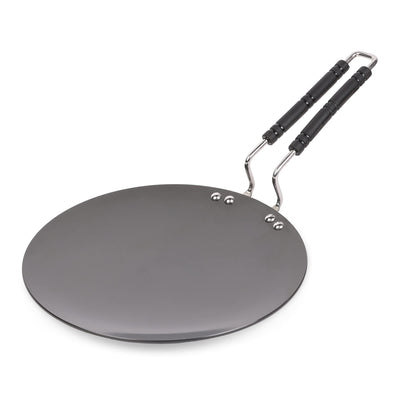 Cello Hard Anodized Aluminium Concave/Paratha/Roti Tawa (28cm), Black (3MM Thickness)