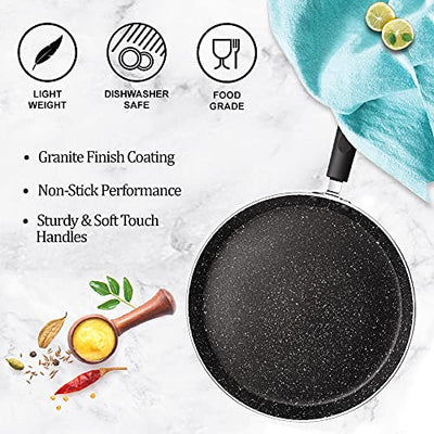 MILTON Pro Cook Granito Induction Omni Tawa, 32 cm, Black, Aluminium