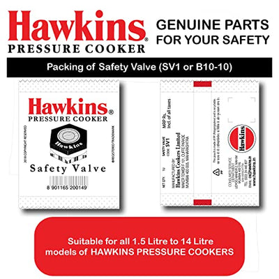 5x Hawkins Aluminium Safety Valve For All Hawkins Pressure Cookers From 1.5 Litre To 14 Litre, Black, Standard (Hsfvalce) - Pack of 5