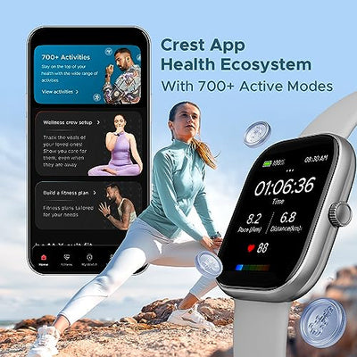 boAt Wave Sigma Smartwatch with 2.01" HD Display,Bluetooth Calling, Coins, DIY Watch Face Studio, 700+ Active Modes, HR&SpO2 Monitoring, Energy and Sleep Scores,IP67(Cool Grey)