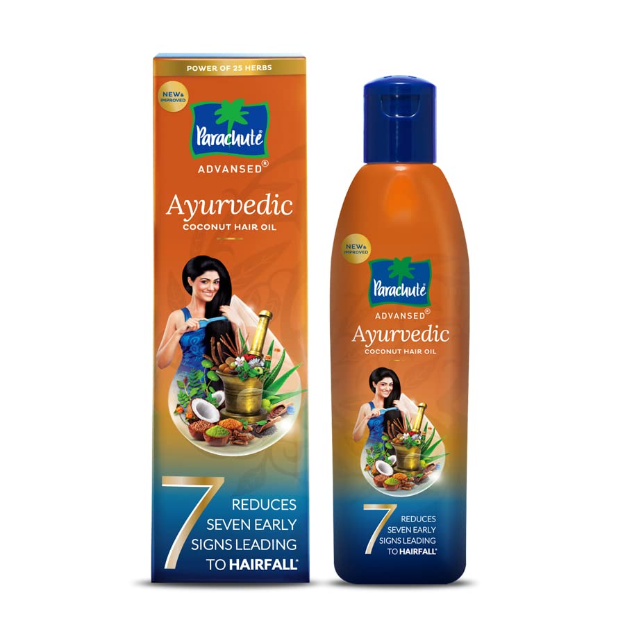 2x Parachute Advansed Ayurvedic Coconut Hair Oil with Neem, Amla, Bhringraj & 22 Natural Herbs | - Pack of 2 - (300ml each)
