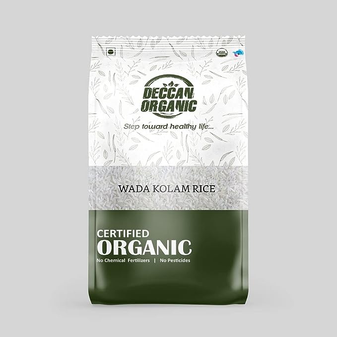 Deccan Organic WADA KOLAM RICE 1 kg, White