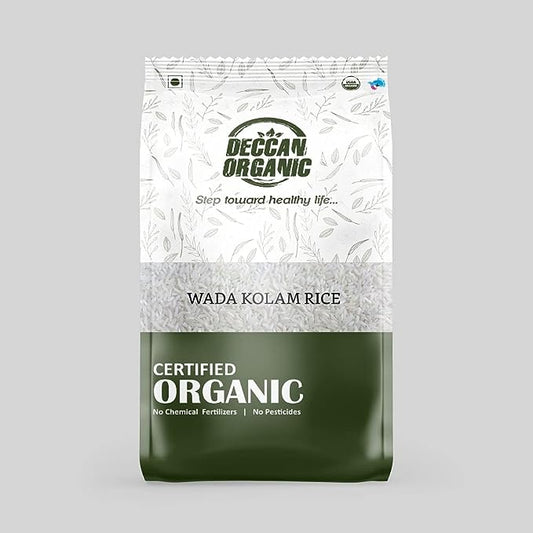 Deccan Organic WADA KOLAM RICE 1 kg, White