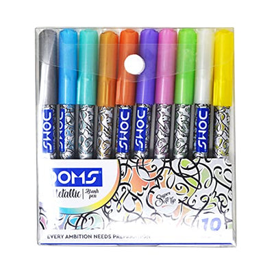 Doms Metallist Series Metallic Brush Pen -10 Assorted Shades