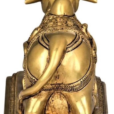 Brass Mart Astadhatu Brass Nandi Bull Idol for Home Temple/Decorative Brisabh Nandi Idol for Puja/Shiv Nandi Puja Idol (4 Cm, Gold), Idol
