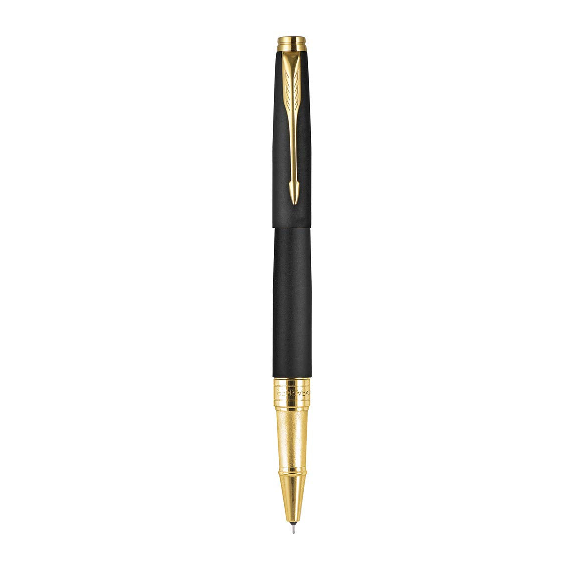 Parker Aster Matte Black Roller Ball Pen with Wallet ( Gold Trim)
