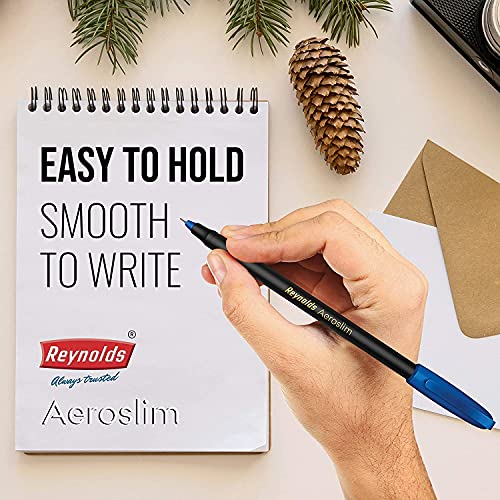 Reynolds Aeroslim 0.7mm Ball Pen - Blue Ink, Pack of 50