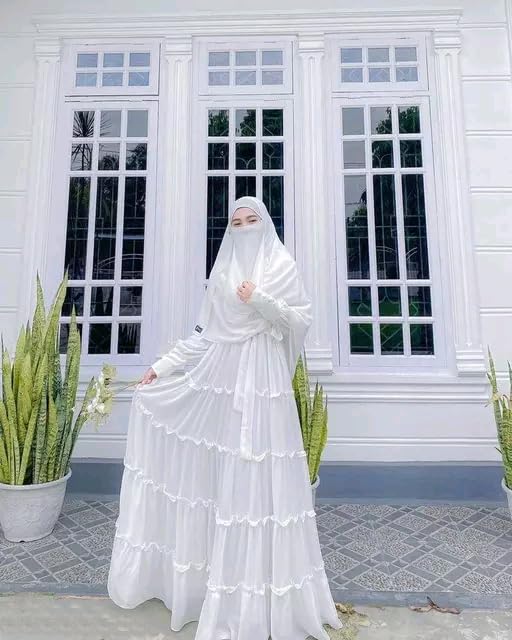 BURAQUE DESIGNER Nida fabric Free Size Muslim Burqa/Abaya & Burkha Dress for Muslim women and Girl's (M02-White-Burkha)
