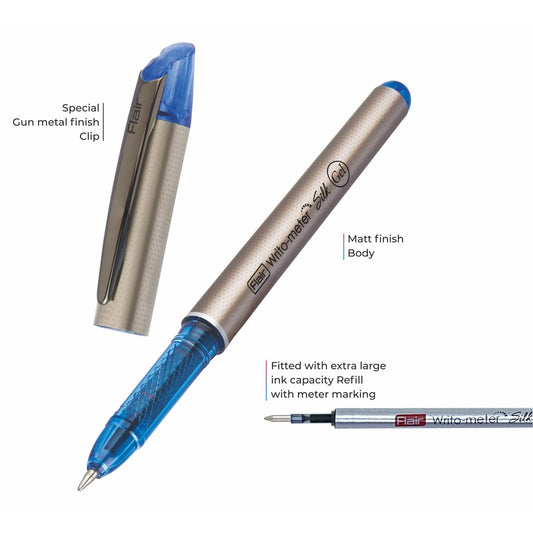 Flair Writometer Silk Gel Pen,  Blue Ink