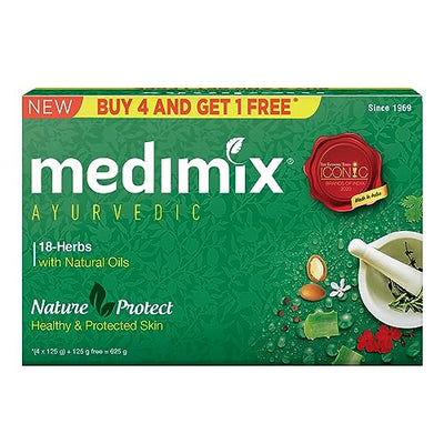 5x Medimix Ayurvedic Classic 18 Herbs Bathing Soap 125g - Pack of 5
