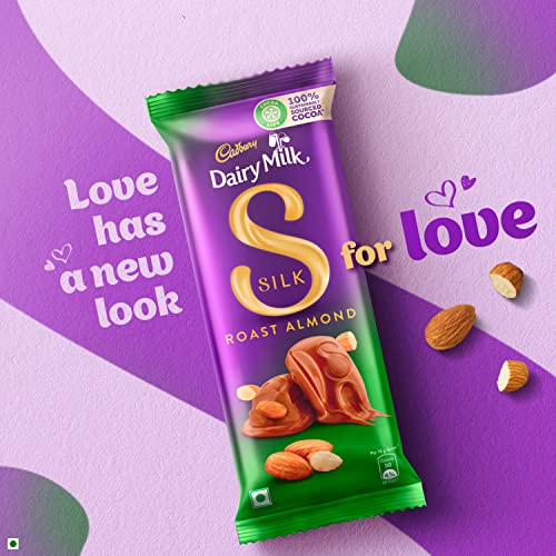 Cadbury Dairy Milk Silk Roast Almonds Chocolate Bar, 143g (Pack of 3)