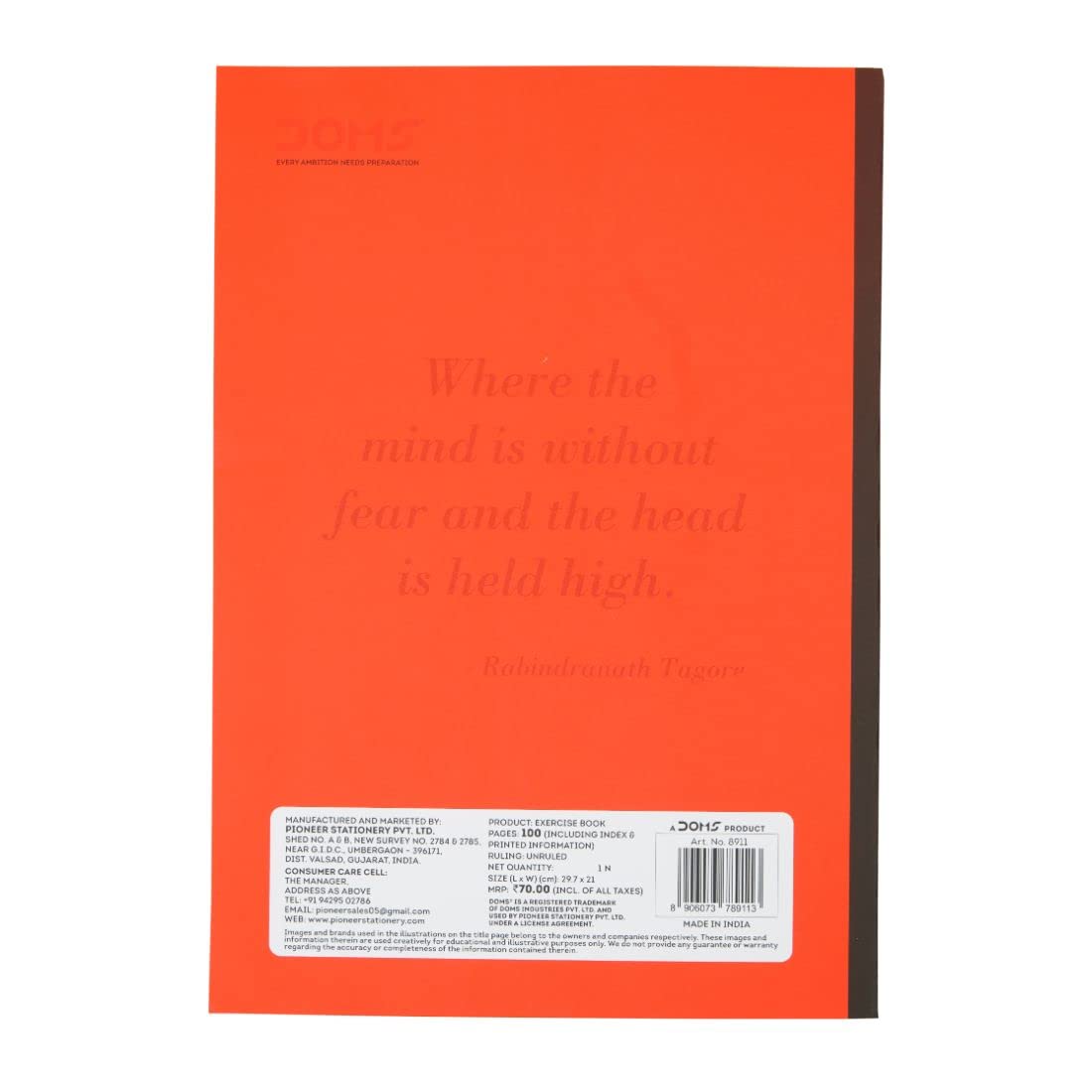Doms Neon Series Soft Bound Notebook - Unruled