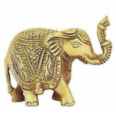 Brass Trunk up Elephant Statues Set of 2 - Showpiece Statue