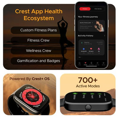boAt Ultima Chronos Smart Watch with 1.96" AMOLED Display,Advanced BT Calling,Coins,DIY Watch Face Studio,Female Wellness,HR&SPO2 Monitoring,Energy&Sleep Score,IP67(Active Black)