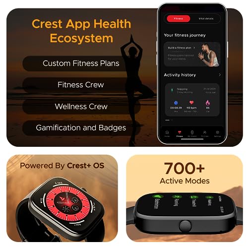 boAt Ultima Chronos Smart Watch with 1.96" AMOLED Display,Advanced BT Calling,Coins,DIY Watch Face Studio,Female Wellness,HR&SPO2 Monitoring,Energy&Sleep Score,IP67(Active Black)