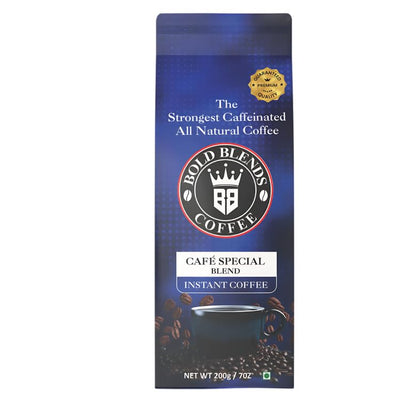Bold Blends Cafe Special Blend 200g Pack Instant Coffee Powder | 5‎7% Coffee 43% Chicory | Medium Roast Strongest Caffeinated All Natural Coffee | Premium Blend of Arabica & Robusta to Energize Yourself