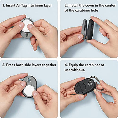 CASEOLOGY by Spigen Nano Pop Cover Case Compatible with Airtag - Black Sesame