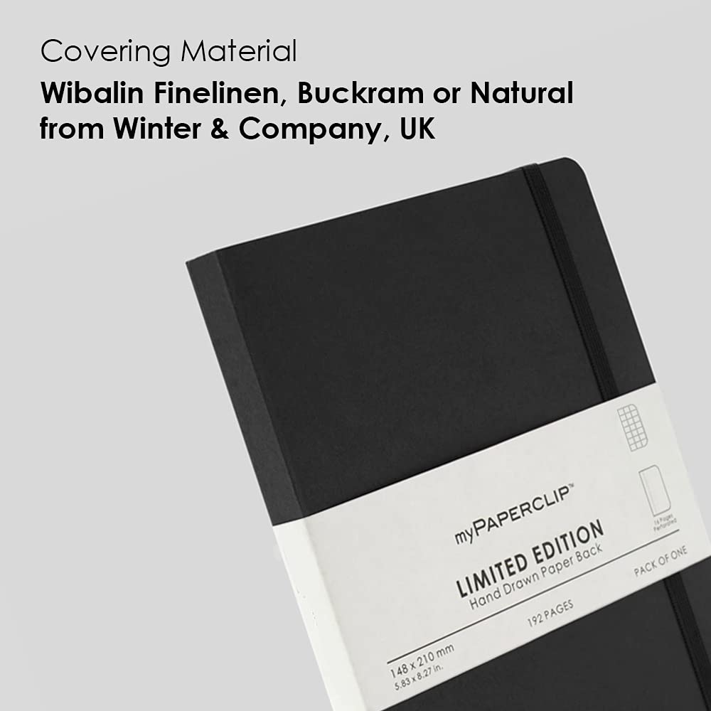 Mypaperclip Limited Edition Notebook, A5 (148 X 210 Mm, 5 .83 X 8.27 In.) Checks Lep192A5-C - Black