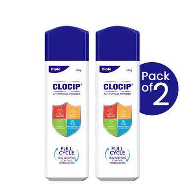 Cipla Clocip Antifungal Powder 100gm (Pack of 2)