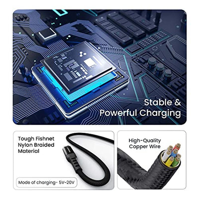 Ambrane Ultra Fast Type C Charging Cable, 65W VOOC Technology, Perfectly Compatible with Samsung, Mi, Realme, Oppo, Vivo, OnePlus, Nothing Devices, 480Mbps Data Sync, Braided, 1.2 M (ABCVS-12 Black)